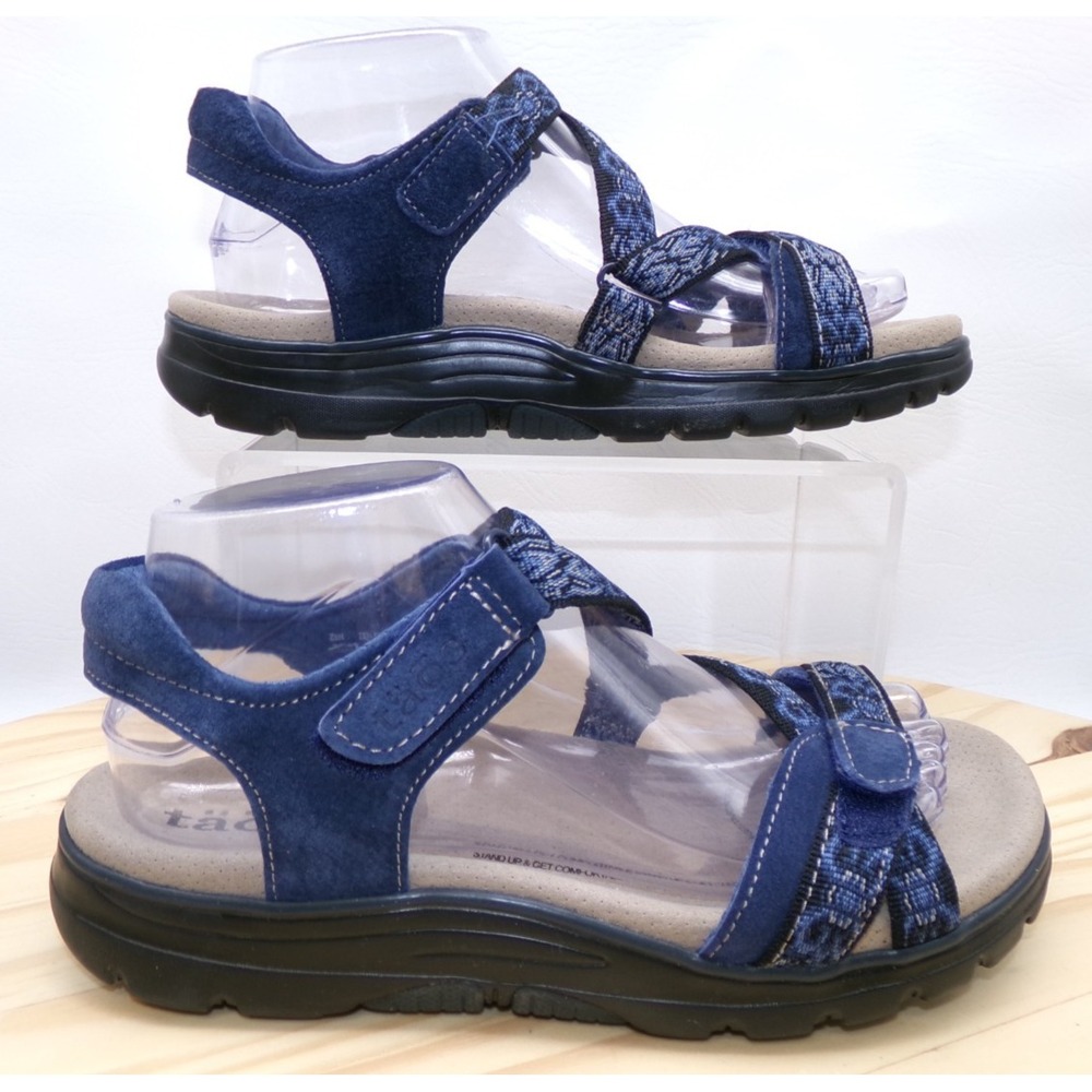 Taos Zen Sandals Womens Blue Size 8 Hook & Loop Closure Open Toe Adjustable